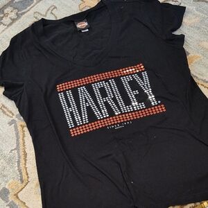 Harley-Davidson Black Tee with Orange Logo